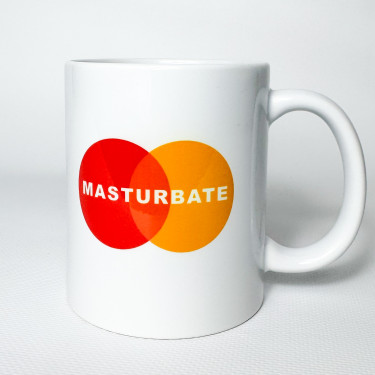 Чашка "Masturbate" 330 мл Кіт.Дарує
