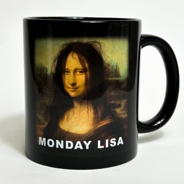 Чашка чорна "Monday Lisa" 330 мл Кіт.Дарує