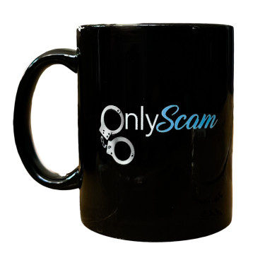 Чашка чорна "Only Scam" 330 мл Кіт.Дарує