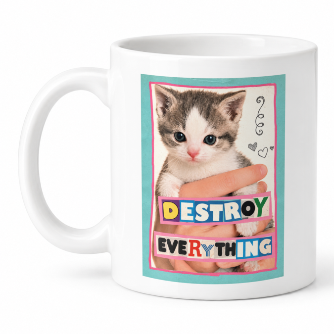 Чашка "Destroy Everything" 330 мл Кіт.Дарує