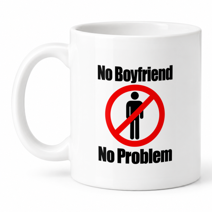 Чашка "No Boyfriend, No Problem" 330 мл Кіт.Дарує