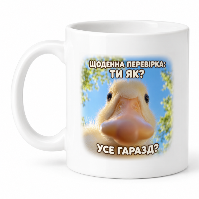 Чашка "Щоденна перевірка" 330 мл Кіт.Дарує