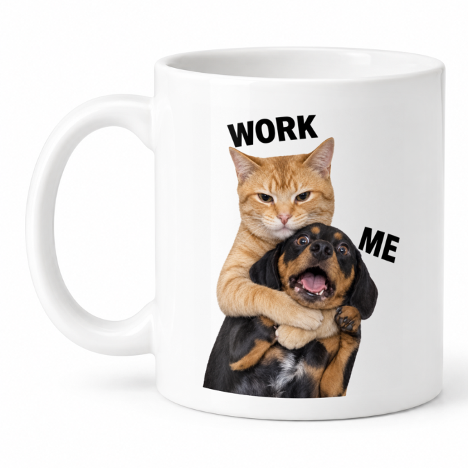 Чашка "Work Me" 330 мл Кіт.Дарує