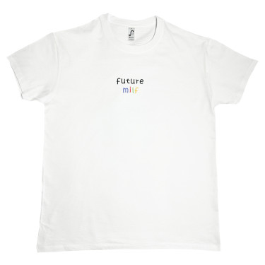Футболка біла "Future milf" Кіт.Дарує