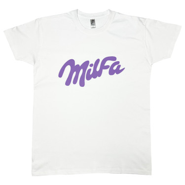 Футболка біла "MILFA" Кіт.Дарує