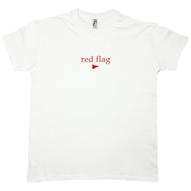 Футболка белая "Red Flag" Кіт.Дарує
