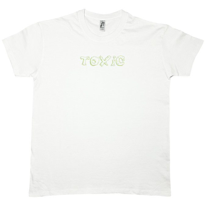 Футболка белая "Toxic" Кіт.Дарує