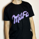 Футболка чорна "MILFA" Кіт.Дарує
