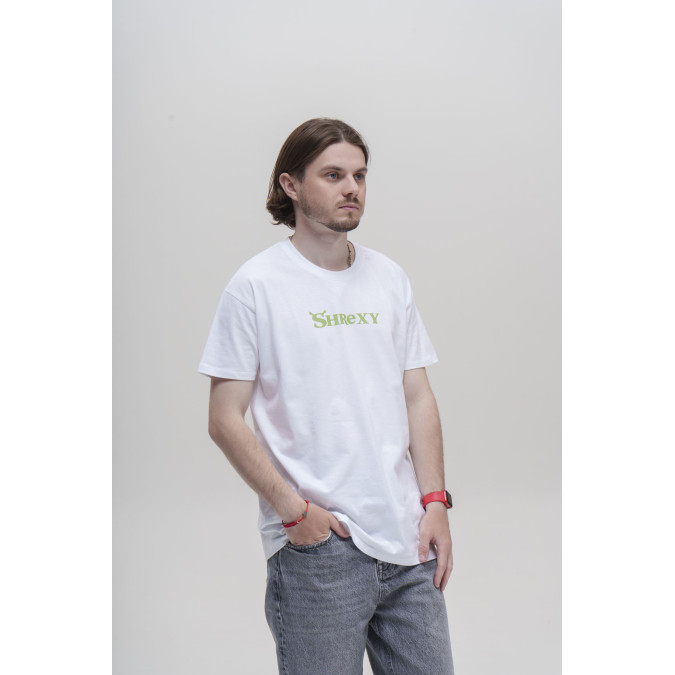 Футболка біла "Shrexy" Кіт.Дарує