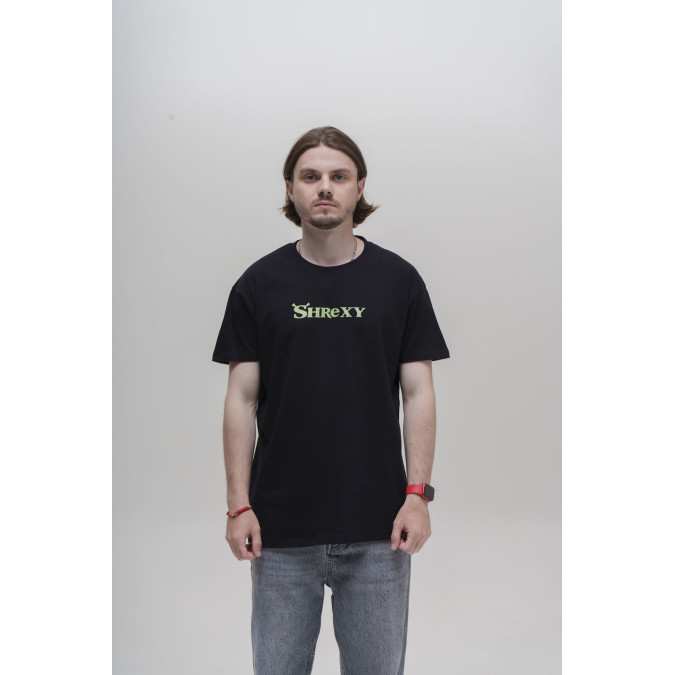 Футболка чорна "Shrexy" Кіт.Дарує