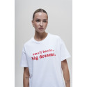 Футболка белая "Small boobs, big dreams" Кіт.Дарує