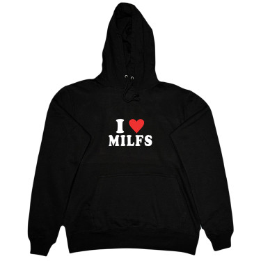 Худі чорна "I love milfs" Кіт.Дарує