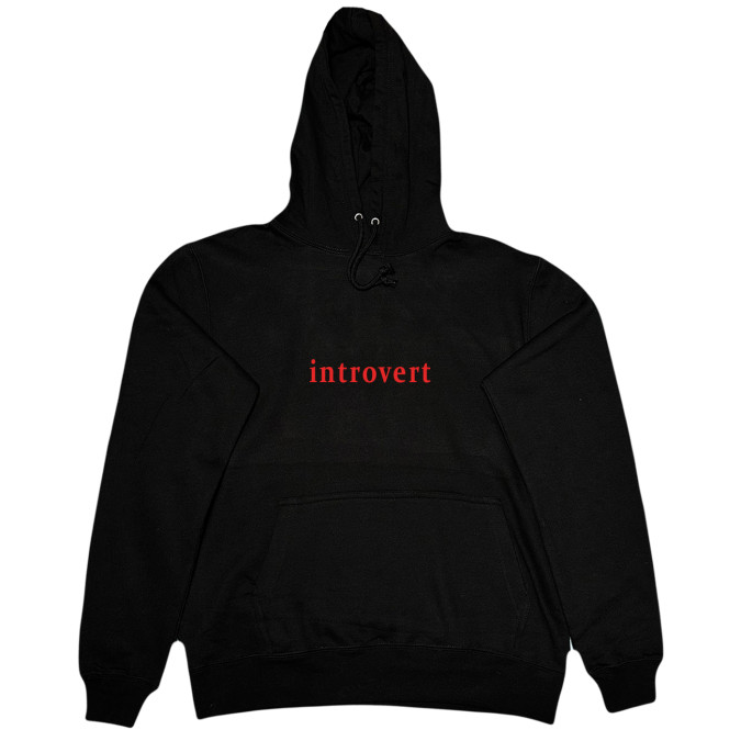 Худі чорна "Introvert" Кіт.Дарує