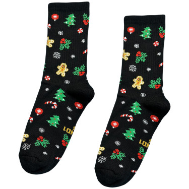 Носки черные теплые "Xmas" с махрой на стопе 1and1