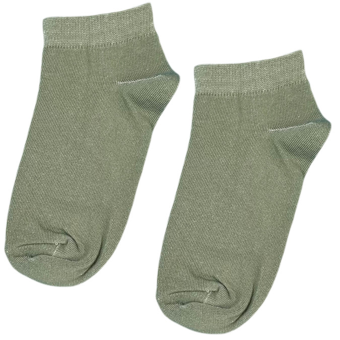 Носки короткие оливковые однотонные Blankful