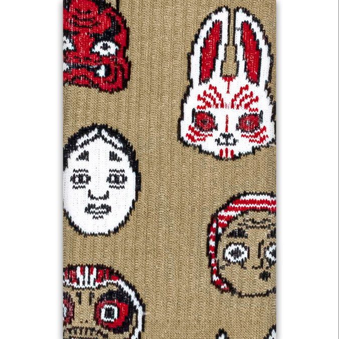 Носки таби бежевые "Oni Masks" CEH