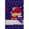 Носки фиолетовые теплые махровые "Happy New Year - Santa Poops" CEH