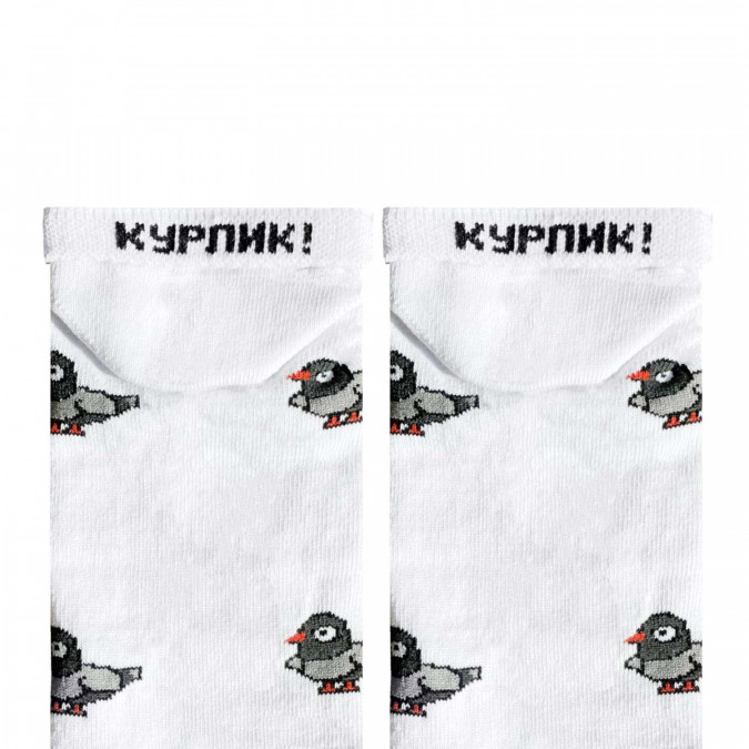 Носки белые "Голуби" короткие NOSKAR