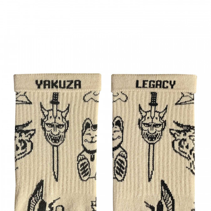 Шкарпетки бежеві "Yakuza Tattoo" NOSKAR