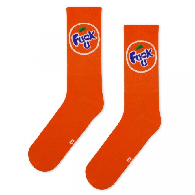 Носки оранжевые "Fuck U" (Fanta) CEH