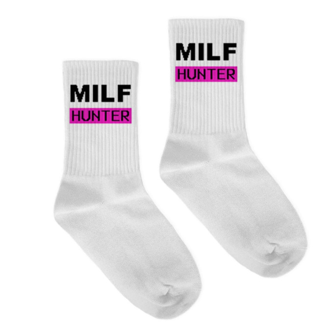 Шкарпетки білі "Milf Hunter" Just Cover