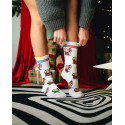 Носки белые теплые "Santa Ass" с махрой на стопе Кіт.Дарує