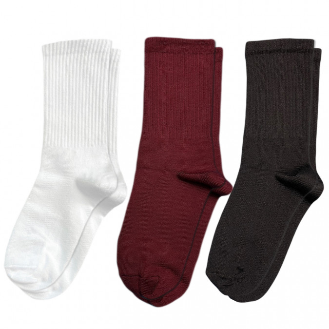 Набор однотонных носков "Burgundy Classic" Blankful - 3 пары