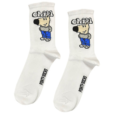 Шкарпетки білі "Chill Guy" Понти