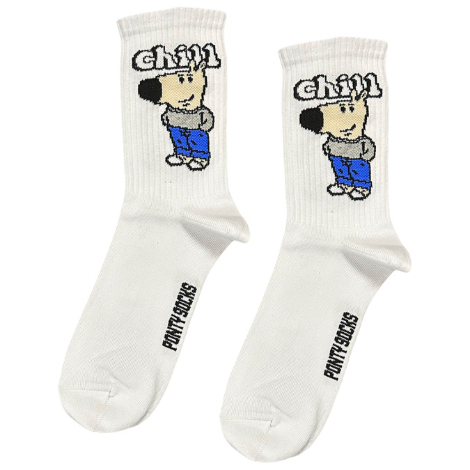 Шкарпетки білі "Chill Guy" Понти