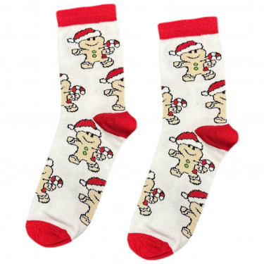 Шкарпетки білі "Різдвяний Пряник" Socksstar