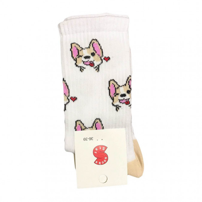 Носки белые "Пёсики Корги" Socksstar