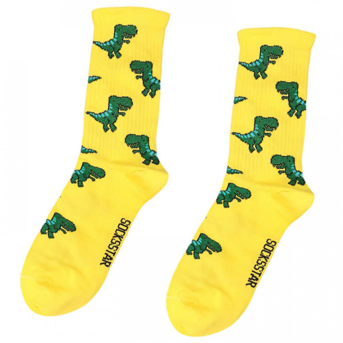 Носки желтые "Тиранозавр" Socksstar