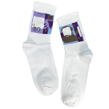 Носки белые "50 гривен" Socksstar