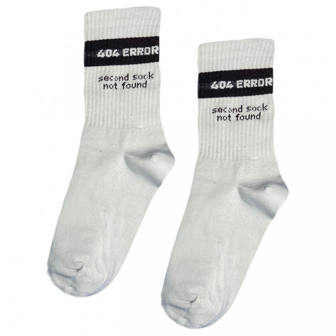 Носки серые "404 ERROR - second sock not found" Sunny Focks