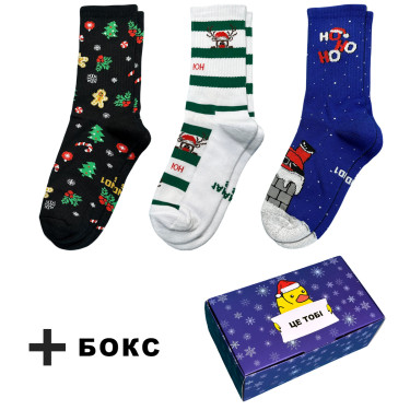 Подарочный бокс теплых носков "Holiday Vibes" - 3 пары