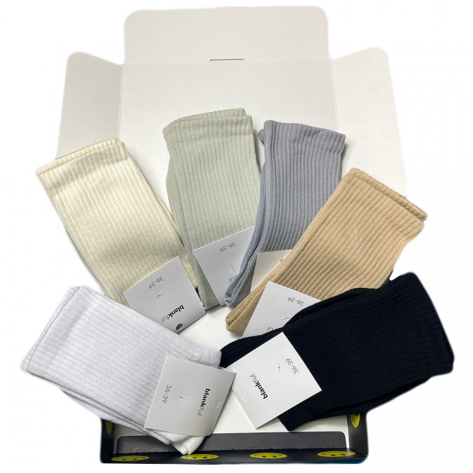 Подарунковий бокс однотонних шкарпеток "Monotone" - 6 пар