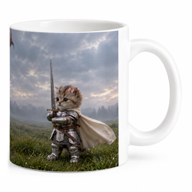 Чашка "Котик-лицар і дракон (Knight Kitten)" 330 мл Кіт.Дарує